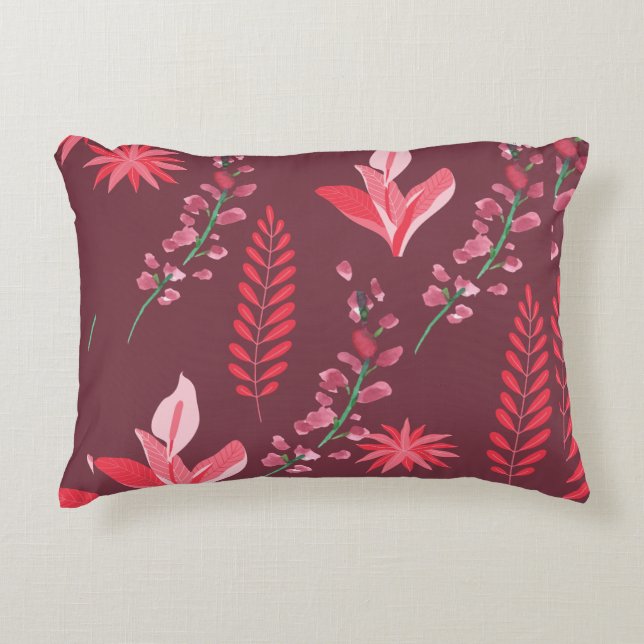 Flowers mönster prydnadskudde (Framsidan)