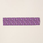 Flowers & Mushrooms Vibrant Pink, Purple & Black Sjal<br><div class="desc">This scarf is decorated with trippy,  psychedelic illustrated mushrooms and flowers in shades of hot pink and bold purple against a black background.</div>