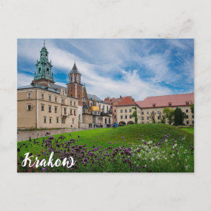 Flowers nära Wawel castle i Krakow, Polen Vykort