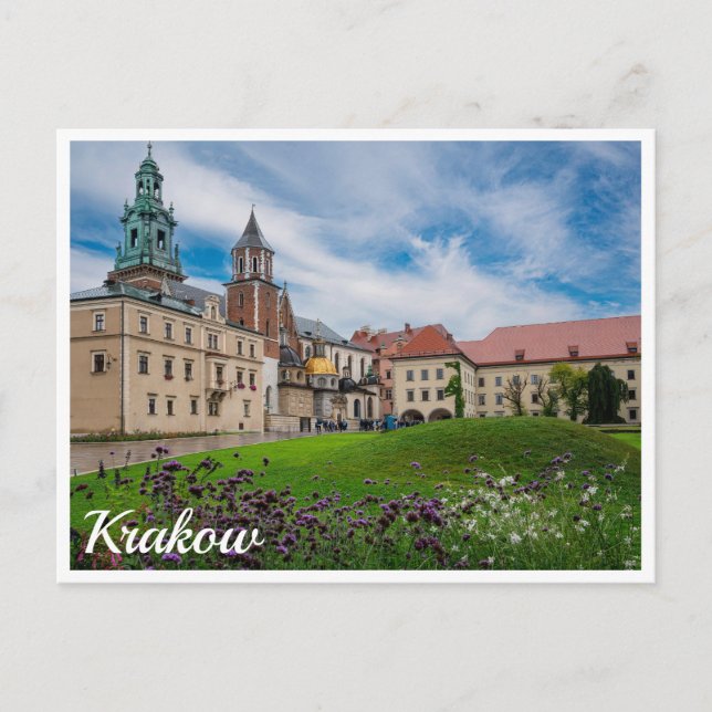 Flowers nära Wawel castle i Krakow, Polen Vykort (Framsida)