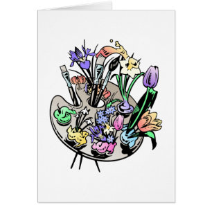 FLowers och Artist Palette Hälsningskort