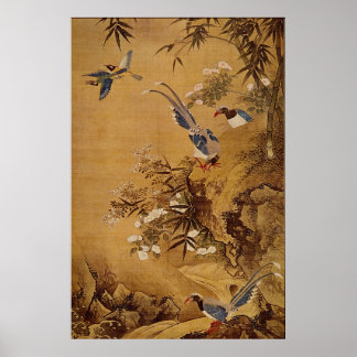Flowers och Bird av Hsiao Yung Poster