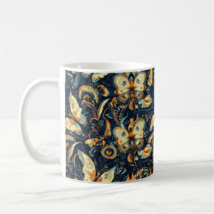 Flowers och Butterflies Abstrakt Mönster Kaffemugg