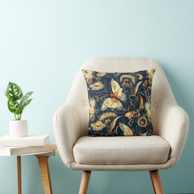 Flowers och Butterflies Abstrakt Mönster Kudde (Stol)