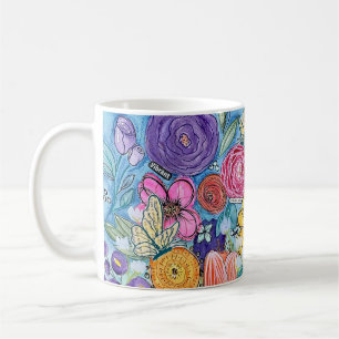Flowers och Butterflies Mugg