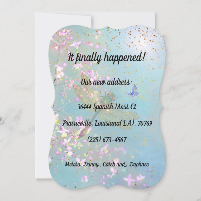 Flowers och Dragonfly New Ställe Meddelande (Framsida)