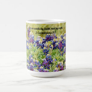 Flowers of Faith Bluebonnets Scripture Faith Mugg