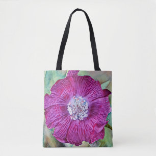 Flowers of Faith Magenta Poppy Artsy Tote Tygkasse