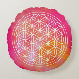 Flowers of life rund kudde