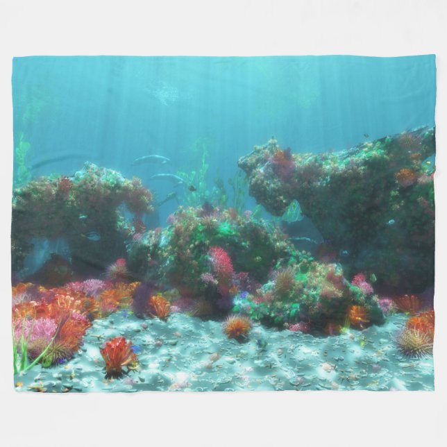 Flowers of the Sea Fleece Blanket (Framsidan (Horisontell))