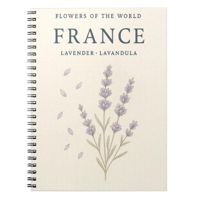 Flowers of the World — France Lavender Anteckningsbok (Framsidan)