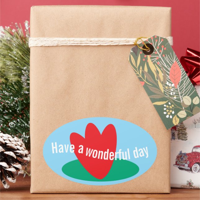 Flowers on a pond ovalt klistermärke (Semester)