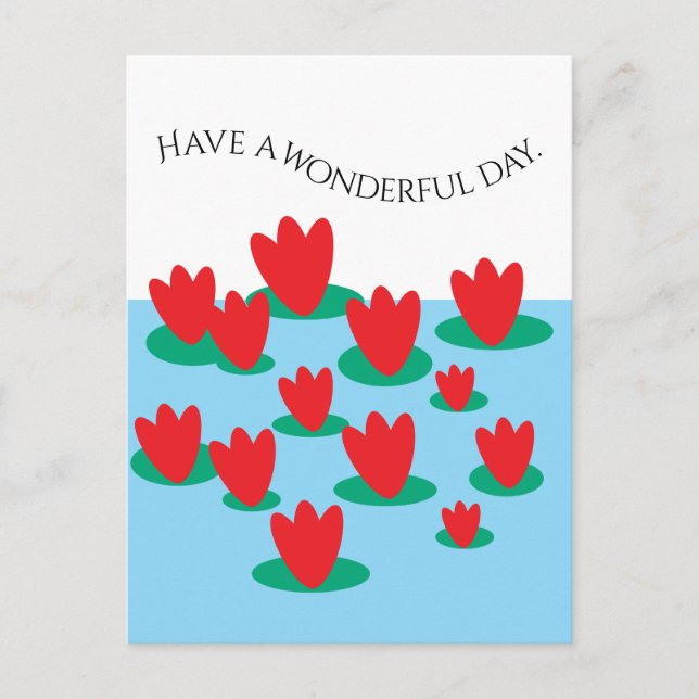 Flowers on a pond vykort (Framsida)