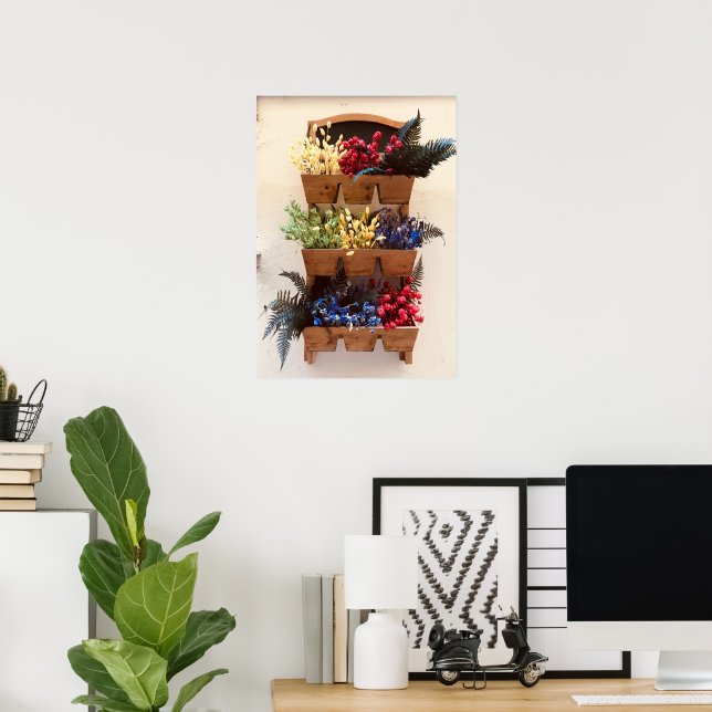 Flowers on the Wall in Nice Photography Poster  (Hemmakontoret)