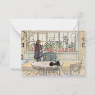 Flowers on the Windows sill, 1895 av Carl Larsson Anteckningskort
