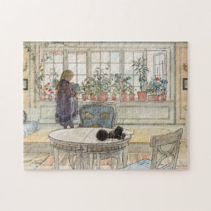 Flowers on the Windows sill, 1895 av Carl Larsson Pussel