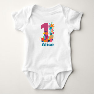 Flowers One Girl 1st Birthday Party-Personalizable T Shirt