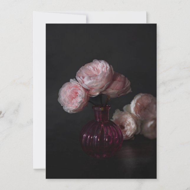Flowers | Pale Pink Peonies in Vase Tack Kort (Framsida)
