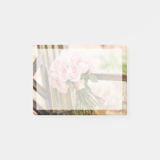 Flowers | Pink Rose Bouquet Post-it Block (Framsida)