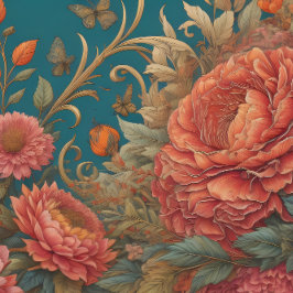 Flowers & postcard v5 vintage tissue paper 