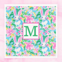 Flowers Preppy Monogram påsk Vår