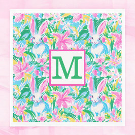 Flowers Preppy Monogram påsk Vår Pappersservett