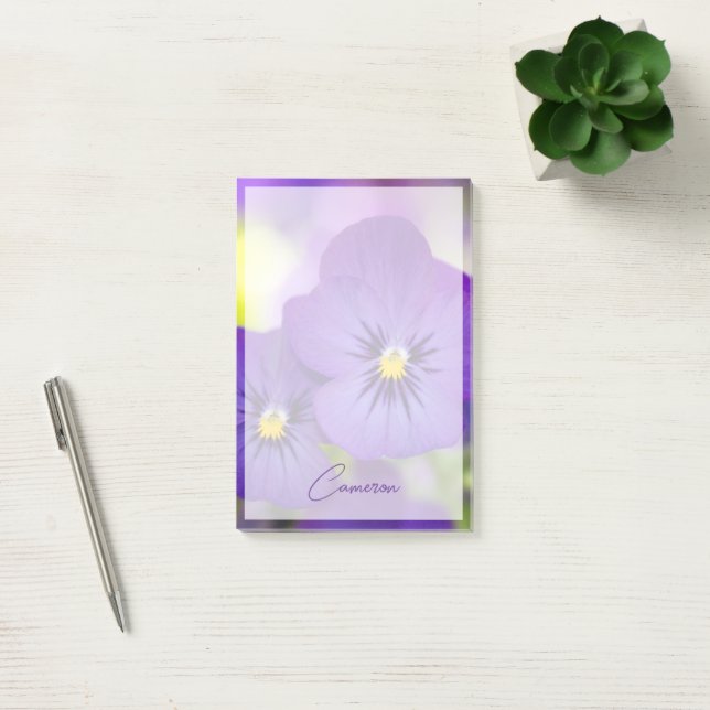 Flowers | Purple Pansies Post-it Block (Kontor)