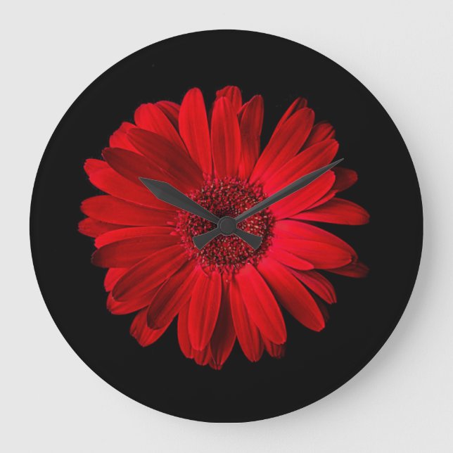 Flowers | Red Gerbera Daisy Stor Klocka (Framsida)