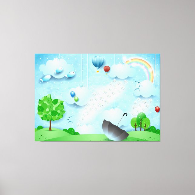 Flowers regn canvastryck (Framsida)