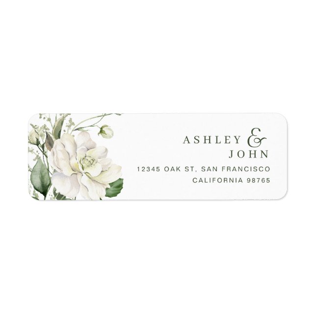 Flowers Return Address Labels Returadress Etikett (Framsidan)