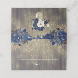 Flowers Rustic Wood Mason Burk Bröllop Placeringskort