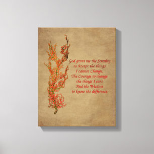 Flowers Serenity Prayer Inspirational Canvastryck