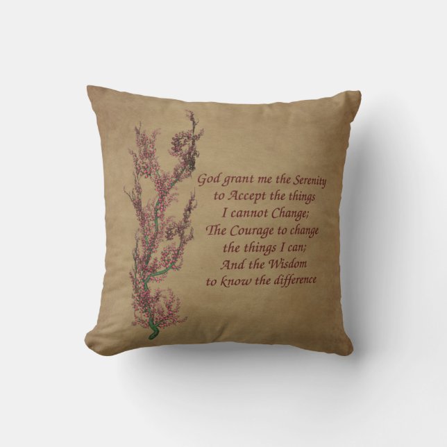 Flowers Serenity Prayer Inspirational  Kudde (Framsida)