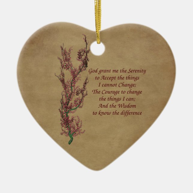 Flowers Serenity Prayer Inspirational Ornament (Framsidan)