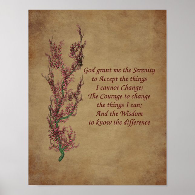 Flowers Serenity Prayer Inspirational Poster (Framsidan)