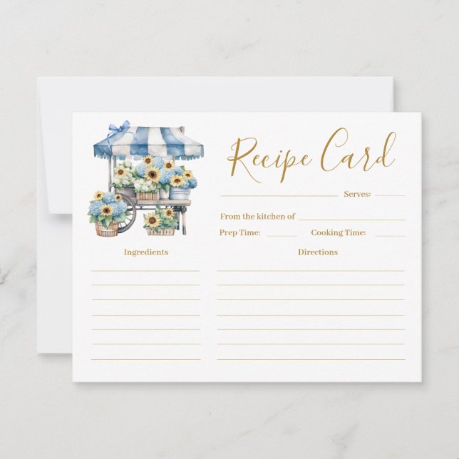 Flower's Shop Bridal Shower Recipe Card Inbjudningar (Framsida)