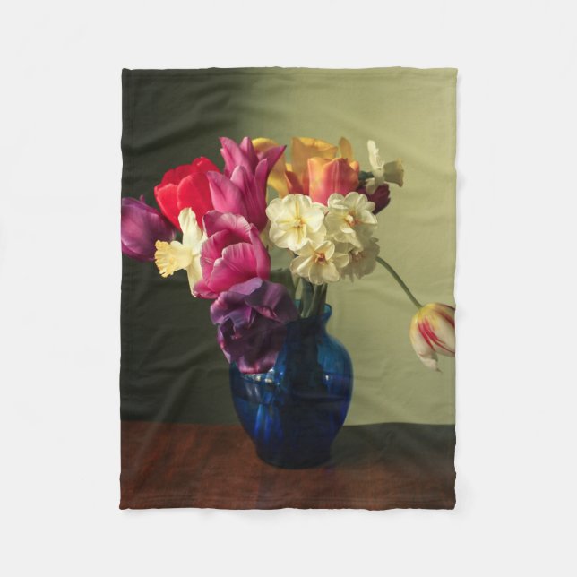 Flowers | Spring Flower Bouquet Fleecefilt (Framsidan)