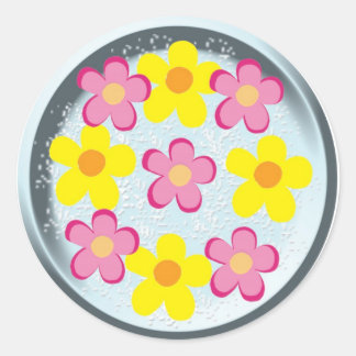 Flowers Sticker Runt Klistermärke