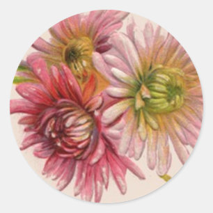 Flowers Sticker Runt Klistermärke