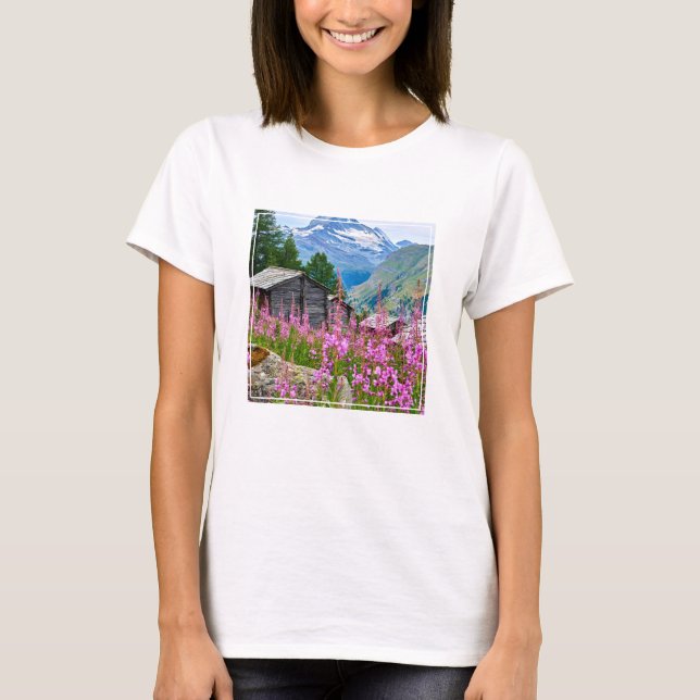Flowers | Summer Matterhorn Switzerland T Shirt (Framsida)