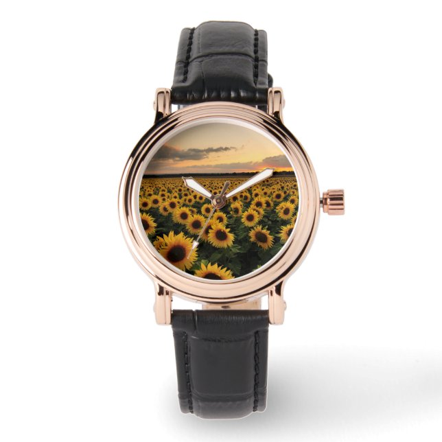 Flowers | Sunflower Field Armbandsur (Framsida)