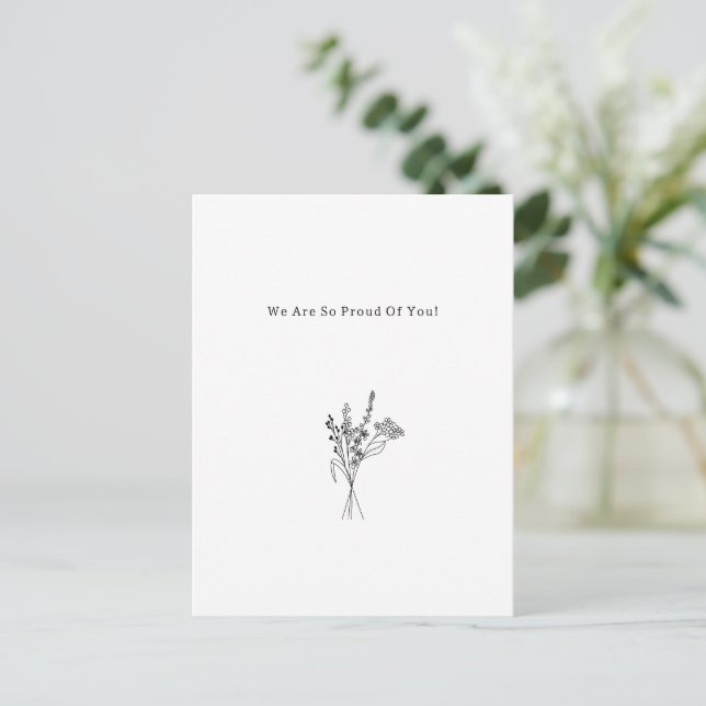 Flowers Sweet And Cute Proud Of You Quote Card Vykort (Stående Fram)