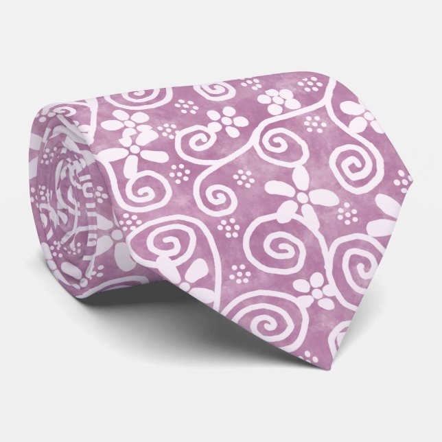 Flowers Swirls Dusty Pink White Pattern Whimsical Slips (Rullad)