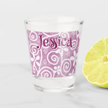 Flowers Swirls Pink White Pattern Personalized