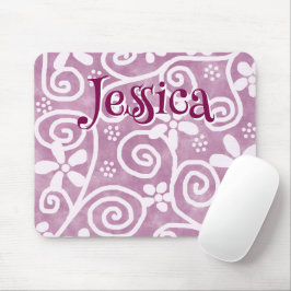Flowers Swirls Pink White Pattern Personalized Musmatta