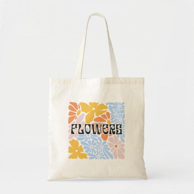 FLOWERS Tote Bag Tygkasse (Framsidan)