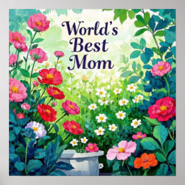 Flowers trädgård - Världens bästa Mamma Poster