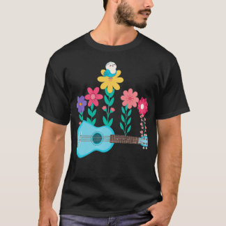 Flowers Ukulele Hawaiian Musician Acoustic Uke T Shirt