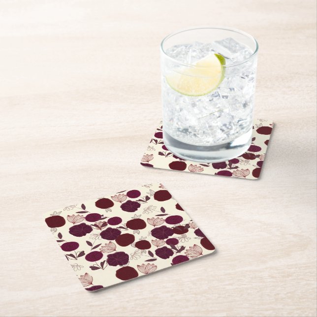 Flowers Underlägg Papper Kvadrat (Insitu)