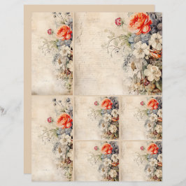 Flowers Vintage Collage 1b 2 av 4